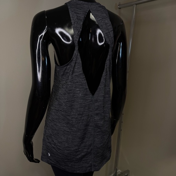 Lululemon Trapeze Twist Tank Top Heathered Gray Size 6 - Open Back Yoga Athletic - Picture 2 of 9